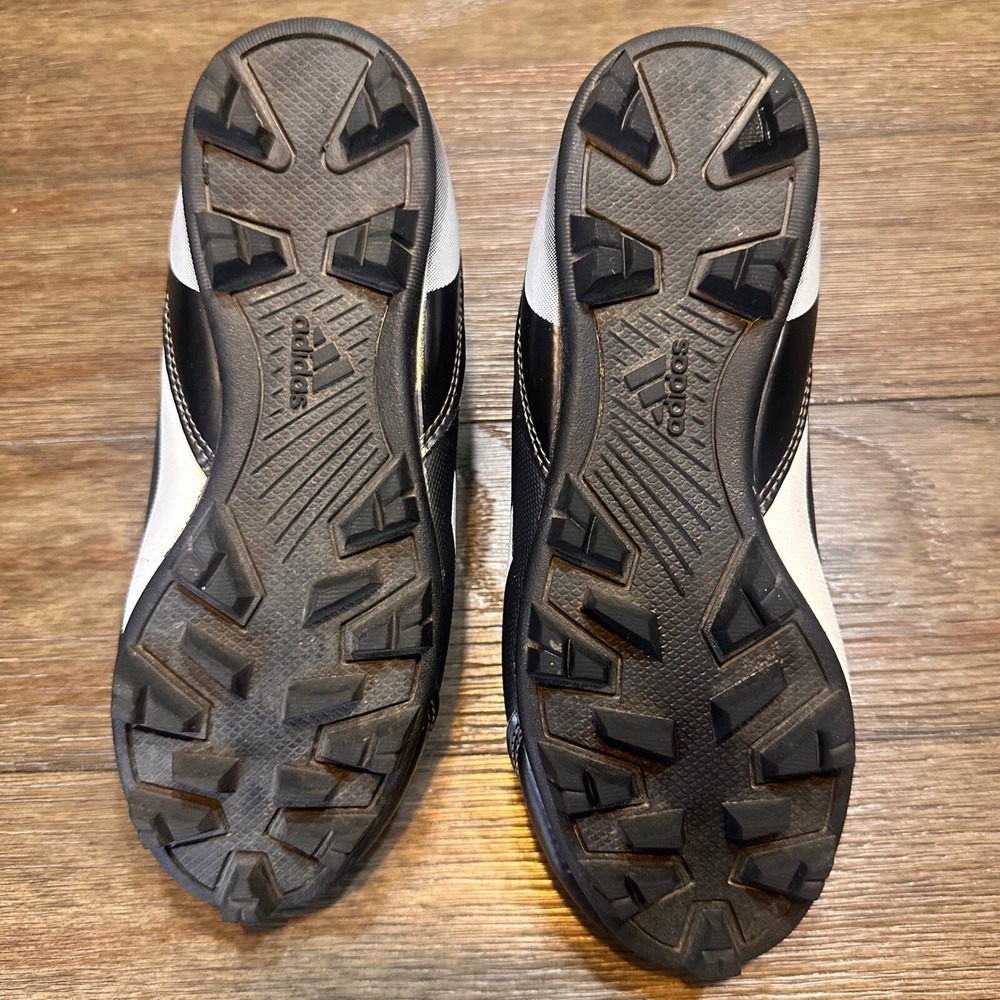 Adidas Baseball Cleats Molded Black White Boys Shoes Size 2.5‎ - Picture 8 of 9
